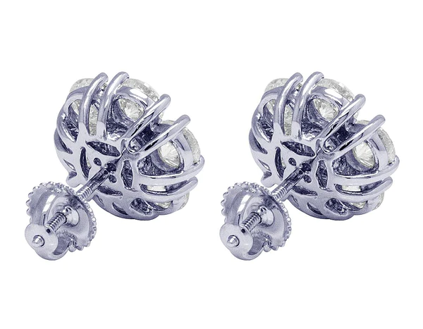 Round VVS Diamond Sterling Silver Stud Cluster Diamond Earring, 10K/14K Gold Hip Hp Jewelry For Women, Anniversary Gift For Her