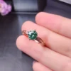 Green Moissanite Ring 2ct D Color Women Ring For Birthday Gift, Sterling Silver and 18K Rose Gold plated, Custom Engraved Women Diamond Ring, Anniversary gift, Promise ring