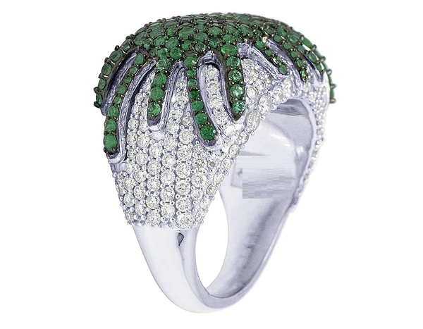 925 Sterling Silver Moissanite Diamond Men Ring, Fully Iced Gold Plated Men Pinky Ring, Round Moissanite Diamond Hip Hop Ring For Him