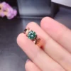 Green Moissanite Ring 2ct D Color, Sterling Silver and Solid Gold Metal Multi-Layer Plating, Anniversary gift, Promise ring