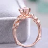 4_5cba763e-9652-44db-966e-dde0b26bbf04_600x600 Peach Pink Morganite Engagement Ring 14k Rose Gold Sterling Silver Pink Diamond Antique Wedding Ring Unique Milgrain Anniversary Gift Vintage