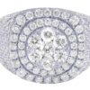 925 Sterling Silver Moissanite Diamond Men Ring, Fully Iced Gold Plated Men Pinky Ring, Round Moissanite Diamond Hip Hop Ring For Him