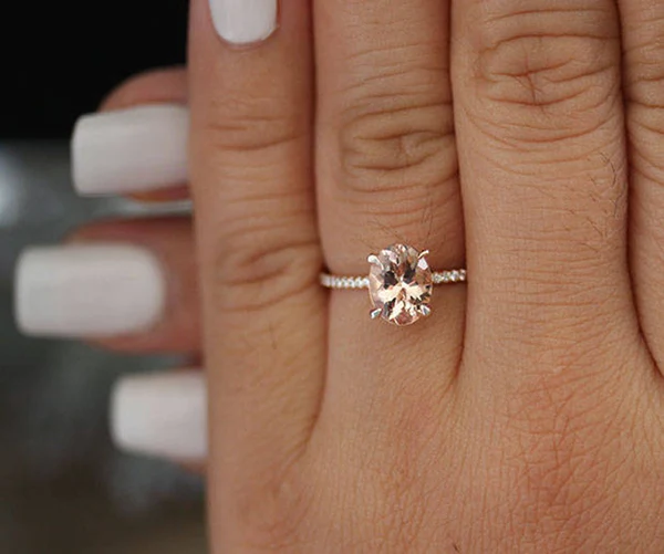 4_828b27d6-7353-44aa-b4c7-2d8a35c6cd7d_600x600 Oval Peach Pink Morganite Engagement Ring, Promise Ring, Half Eternity Diamond Band Ring, Morganite Solitaire Ring, Rose Gold Ring