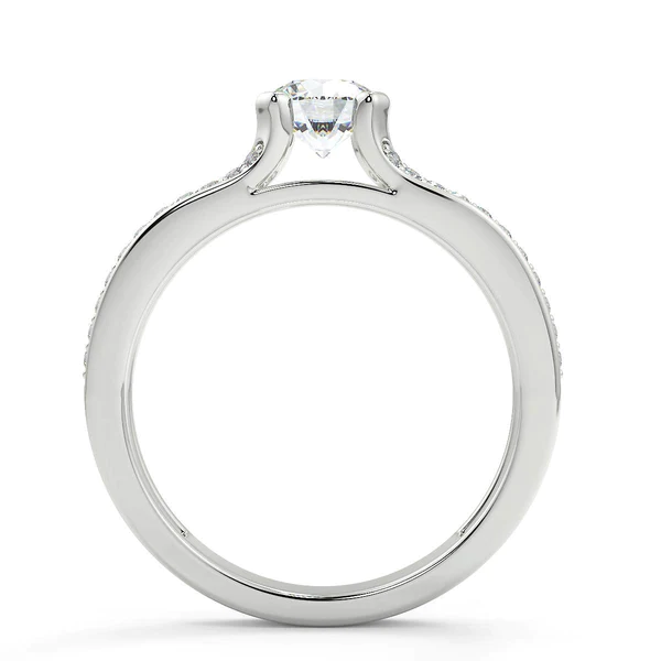 Round Moissanite Solitaire Diamond Engagement Ring, Sterling Silver Moissanite Diamond Wedding Ring For Bridal, 10K/14K Gold Anniversary Diamond Ring For Gift