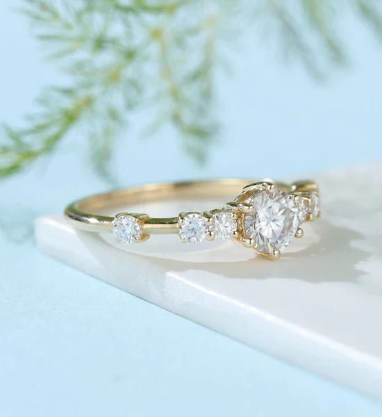 4_890b72c4-381c-4865-9501-8014f109cc29_600x600 Round Moissanite Solitaire Diamond Engagement Ring, Moissanite Wedding Ring, Silver Moissanite Diamond Women Ring, Proposal Gold Ring For Her