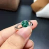 Green Moissanite Ring, 925 Sterling Silver, 2ct Moissanite Ring, Engagement Ring, Wedding Ring, Luxury Ring/Band, Round Cut Ring