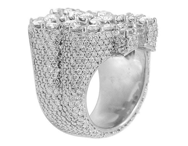 925 Sterling Silver Moissanite Diamond $ Sign Men Ring, Fully Iced Men Pinky Ring, Round Moissanite Diamond Hip Hop Ring For Him