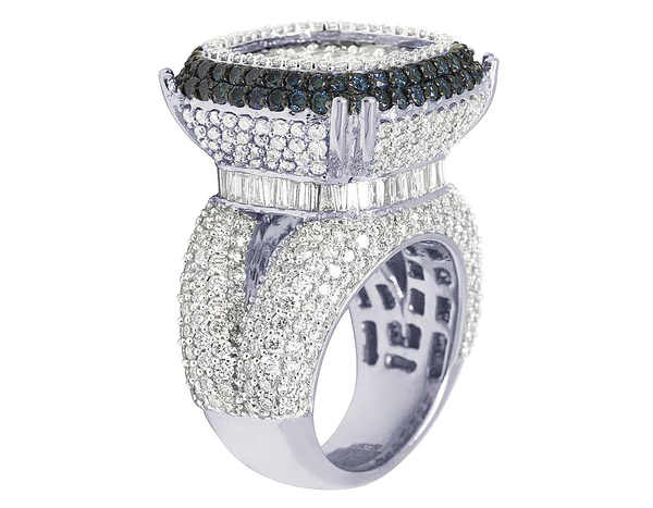 4_b7257dfb-592a-45fe-9092-d9a926698e50_600x600 925 Sterling Silver Baguette Moissanite Diamond Men Ring, Fully Iced Gold Plated Men Pinky Ring, Round Moissanite Diamond Hip Hop Ring For Him