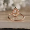 2 Carat Morganite Pear 10x7mm Engagement Ring, Low Cost 10k Solid Gold and Diamond Halo Ring, Pink Morganite Pear Rose Gold and Diamond Ring