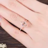 Marquise Morganite Engagement Ring Rose Gold Unique Wedding Ring Antique Natural Diamond Halo Women Anniversary Promise Gift for her Bridal