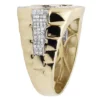 925 Sterling Silver Moissanite Diamond ALLAH Men Ring, Fully Iced Gold Plated Men Pinky Ring, Round Moissanite Diamond Hip Hop Ring For Him