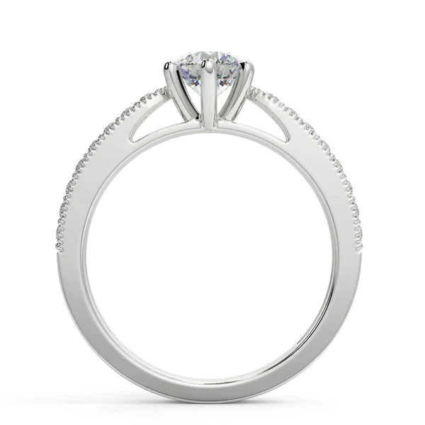 Round Moissanite Solitaire Diamond Engagement Ring, Sterling Silver Moissanite Diamond Wedding Ring For Bridal, 10K/14K Gold Anniversary Diamond Ring For Gift