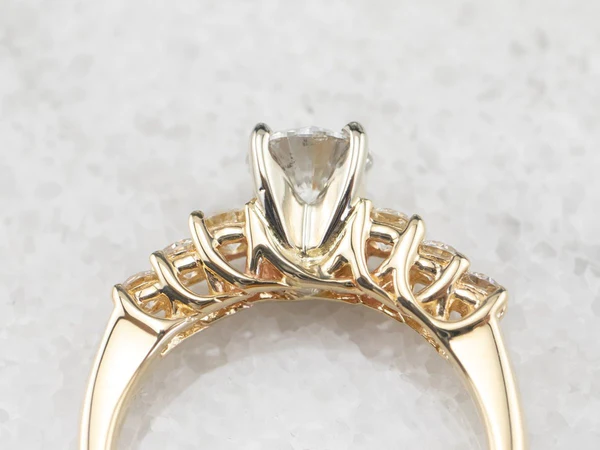 Round Cut Moissanite Solitaire Diamond Engagement Ring, Sterling Silver Moissanite Diamond Wedding Ring For Bridal, 10K/14K Gold Anniversary Diamond Ring For Gift