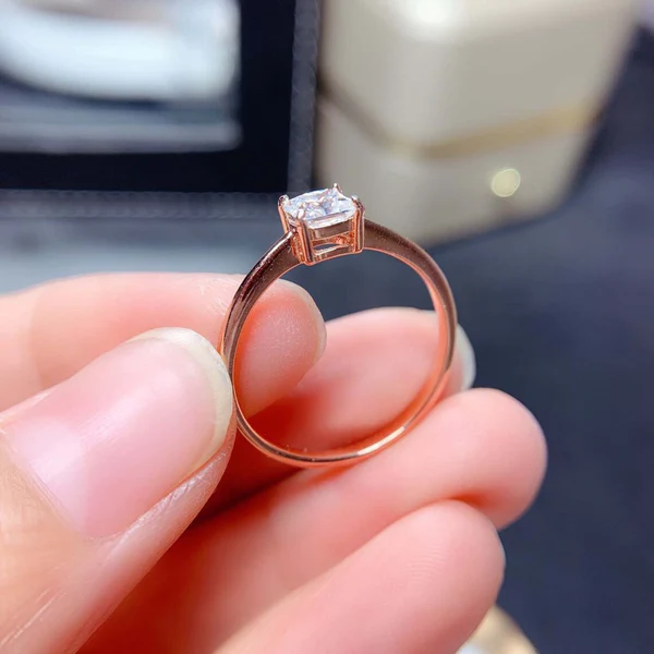 4_f3b63516-23b4-4754-9bfe-1d596bae0492_600x600 Princess Moissanite Solitaire Diamond Engagement Ring, Moissanite Wedding Ring, Silver Moissanite Diamond Women Ring, Proposal Gold Ring For Her