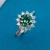 4_ff4f18a6-e49d-4c02-9357-994728cfa205_600x600 Green Moissanite Ring, Sunflower Design, Brilliant Round Cut Moissanite Diamond Ring | 925 Sterling Silver