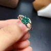 Green Moissanite Ring, 925 Sterling Silver, 2ct Moissanite Ring, Engagement Ring, Wedding Ring, Luxury Ring/Band, Round Cut Ring