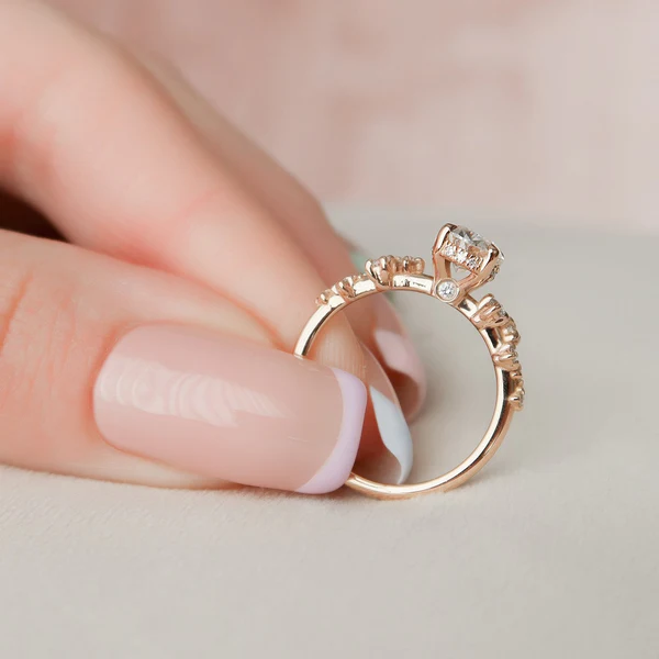 Oval Moissanite Solitaire Diamond Engagement Ring, Sterling Silver Moissanite Diamond Wedding Ring For Bridal, 10K/14K Gold Anniversary Diamond Ring For Gift