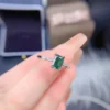 Dainty & Gorgeous Rectangle Emerald Cut Green Moissanite Ring 2ct D Color VVS , Sterling Silver Ring, Women's Ring Promise ring
