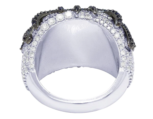 925 Sterling Silver Moissanite Diamond Men Ring, Fully Iced Gold Plated Men Pinky Ring, Round Moissanite Diamond Hip Hop Ring For Him