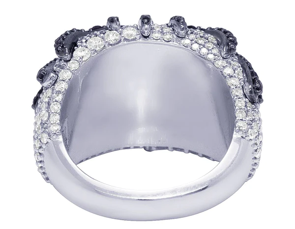 925 Sterling Silver Moissanite Diamond Men Ring, Fully Iced Gold Plated Men Pinky Ring, Round Moissanite Diamond Hip Hop Ring For Him