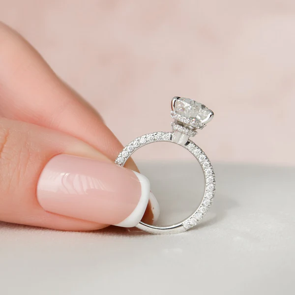 Pear Moissanite Solitaire Diamond Engagement Ring, Sterling Silver Moissanite Diamond Wedding Ring For Bridal, 10K/14K Gold Anniversary Diamond Ring For Gift