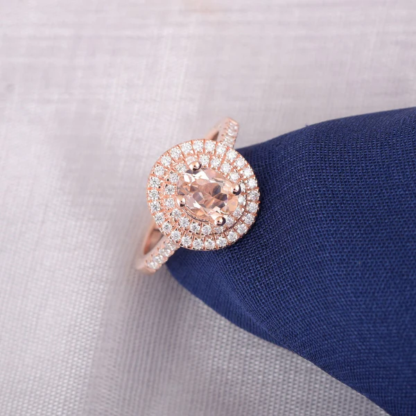 5_56a59c4b-3177-4e63-9ced-5f3ba8222272_600x600 Natural Oval Morganite Ring Morganite Engagement Ring 14K Rose Gold Morganite Ring Morganite & Diamond Ring Anniversary Gift For Wife