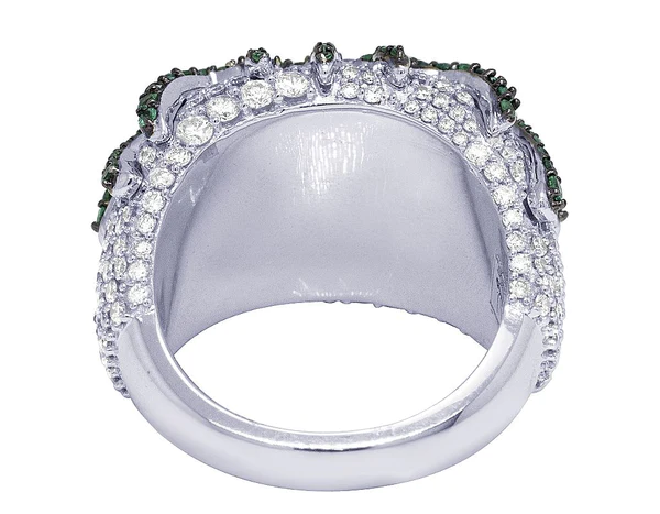 925 Sterling Silver Moissanite Diamond Men Ring, Fully Iced Gold Plated Men Pinky Ring, Round Moissanite Diamond Hip Hop Ring For Him