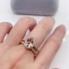 5_74a953ef-7a69-423c-a6f5-e17013e56fd3_600x600 Pear Cut Teardrop Morganite Ring 14K Rose Gold Morganite Engagement Ring Art Deco Diamond Wedding Band Wedding Ring Set For Women