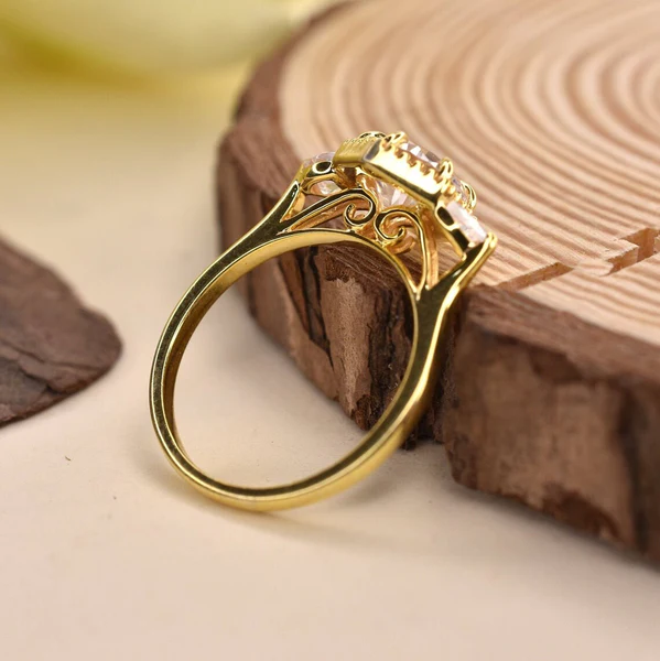 Pear & Round Moissanite 3 Stone Diamond Engagement Ring, Sterling Silver Moissanite Diamond Wedding Ring For Bridal, 10K/14K Gold Anniversary Diamond Ring For Gift