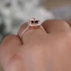 2 Carat Morganite Pear 10x7mm Engagement Ring, Low Cost 10k Solid Gold and Diamond Halo Ring, Pink Morganite Pear Rose Gold and Diamond Ring