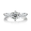 Round Moissanite Solitaire Diamond Engagement Ring, Sterling Silver Moissanite Diamond Wedding Ring For Bridal, 10K/14K Gold Anniversary Diamond Ring For Gift