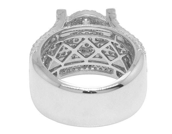 925 Sterling Silver Moissanite Diamond Men Ring, Fully Iced Gold Plated Men Pinky Ring, Round Moissanite Diamond Hip Hop Ring For Him