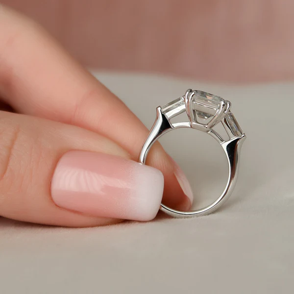 5_acf3230e-6010-4d08-b7ed-c1d6a595c073_600x600 Emerald & Baguette Moissanite 3 Stone Solitaire Diamond Engagement Ring, Sterling Silver Moissanite Diamond Wedding Ring For Bridal, 10K/14K Gold Anniversary Diamond Ring For Gift