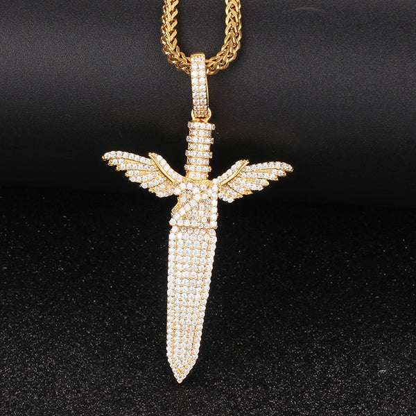 Customized ANGLE CROSS Round VVS Diamond Hip Hop Pendant, Sterling Silver Iced Out Birthday Gift Pendant, Charm Diamond Hip Hop Pendant