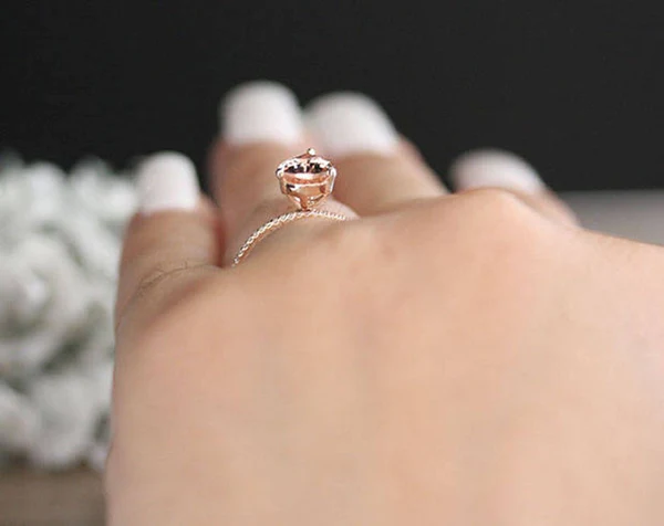 5_c0317de7-29b0-4a6f-a763-6c498195878a_600x600 Peach Pink Morganite Engagement Ring, Pear 10x7mm Morganite and Diamond Half Eternity Ring, Rose Gold Morganite ring, Diamond Band