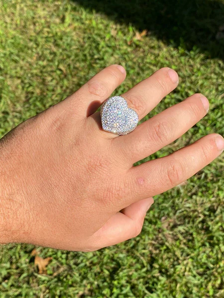 Moissanite Diamond Customized Men Diamond Ring, Sterling Silver Champion Men Ring For Birthday Gift, Gold Plated Diamond Ring, Men Ring