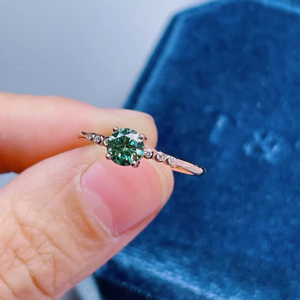 5_c7887309-5832-4f71-b33f-1855858d5961_600x600 Dainty Green Moissanite Ring, Sterling Silver Band Ring, Unique Wedding ring, Cushion Moissanite, Green Gemstone Ring, Bridal Rings