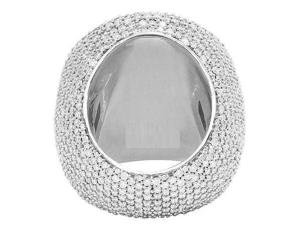 925 Sterling Silver Moissanite Diamond Men Ring, Fully Iced Gold Plated Men Pinky Ring, Round Moissanite Diamond Hip Hop Ring For Him