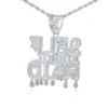 Round White VVS Diamond Customized Letter SELF PAID Hip Hop Pendant, Sterling Silver Iced Out Birthday Gift Pendant, Charm Diamond Hip Hop Pendant