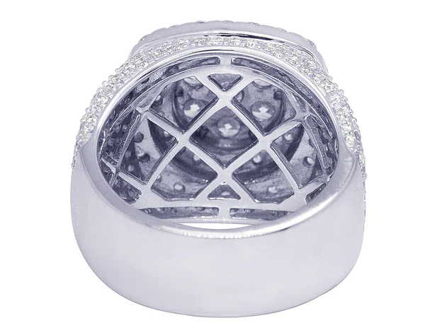 925 Sterling Silver Moissanite Diamond Men Ring, Fully Iced Gold Plated Men Pinky Ring, Round Moissanite Diamond Hip Hop Ring For Him