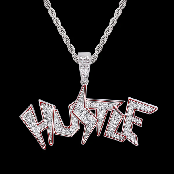 Round White VVS Diamond Customized Letter Hip Hop Pendant, Sterling Silver Iced Out Birthday Gift Pendant, Charm Diamond Hip Hop Pendant