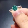 Moissanite Ring, Green Moissanite Ring, Excellent Quality D Color Moissanite Ring, Moissanite Silver Ring, Dainty Ring, Green Moissanite