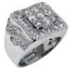 925 Sterling Silver Moissanite Diamond Men Ring, Fully Iced Gold Plated Men Pinky Ring, Round Moissanite Diamond Hip Hop Ring For Him