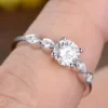 6_061c4672-524d-4035-aad5-2f7b2f36e120_600x600 Round Moissanite Solitaire Diamond Engagement Ring, Moissanite Wedding Ring, Silver Moissanite Diamond Women Ring, Proposal Gold Ring For Her