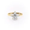 Pear Moissanite 3 Stone Solitaire Diamond Engagement Ring, Sterling Silver Moissanite Diamond Wedding Ring For Bridal, 10K/14K Gold Anniversary Diamond Ring For Gift