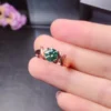 Green Moissanite Ring 2ct D Color, Sterling Silver and Solid Gold Metal Multi-Layer Plating, Anniversary gift, Promise ring