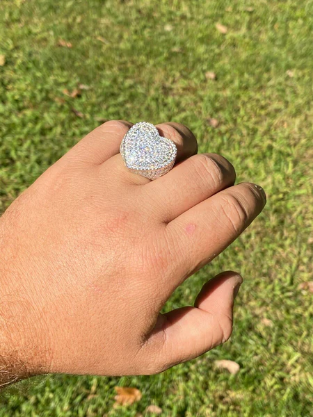 Moissanite Diamond Customized Men Diamond Ring, Sterling Silver Champion Men Ring For Birthday Gift, Gold Plated Diamond Ring, Men Ring