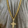 Round VVS Diamond CUBAN CHAIN CROSS Customized Pendant, Customized Religious Diamond Pendant, Full Iced Out Diamond Hip Hop Charm Pendant