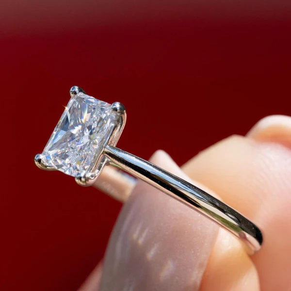 2 CT Radiant Cut Solitaire Diamond Ring 14K Gold Moissanite Ring Radiant Moissanite Engagement Ring Anniversary Ring Radiant Cut Bridal Ring