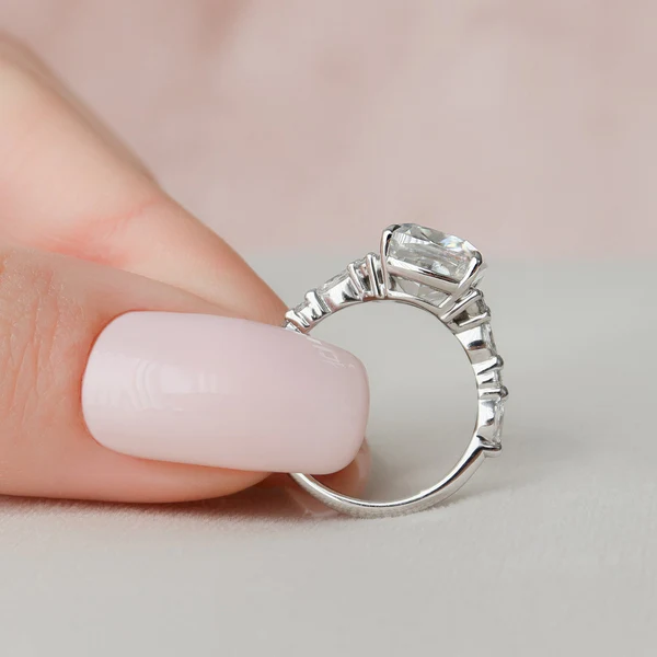 Cushion Moissanite Solitaire Diamond Engagement Ring, Sterling Silver Moissanite Diamond Wedding Ring For Bridal, 10K/14K Gold Anniversary Diamond Ring For Gift